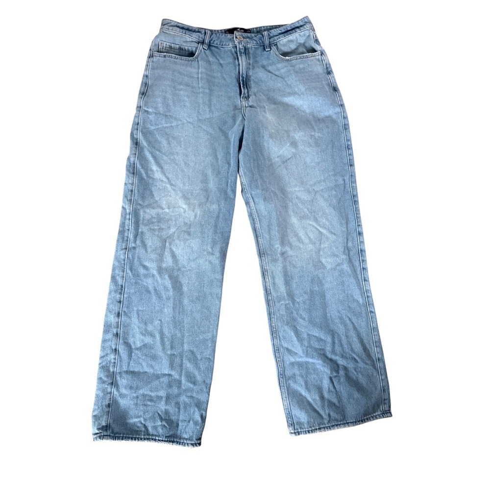 Hollister Light Wash High Rise Wide Leg Jeans